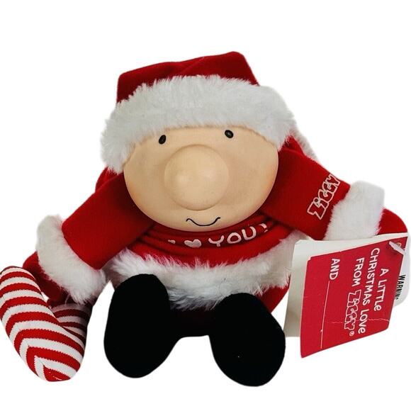 5 for $25| Ziggy Plush Santa Candy Cane Christmas Love w/Tags I LOVE YOU! - Picture 1 of 9